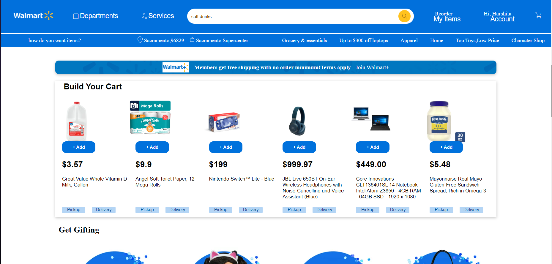 Walmart Clone e-commerce platform homepage with product listings and modern UI